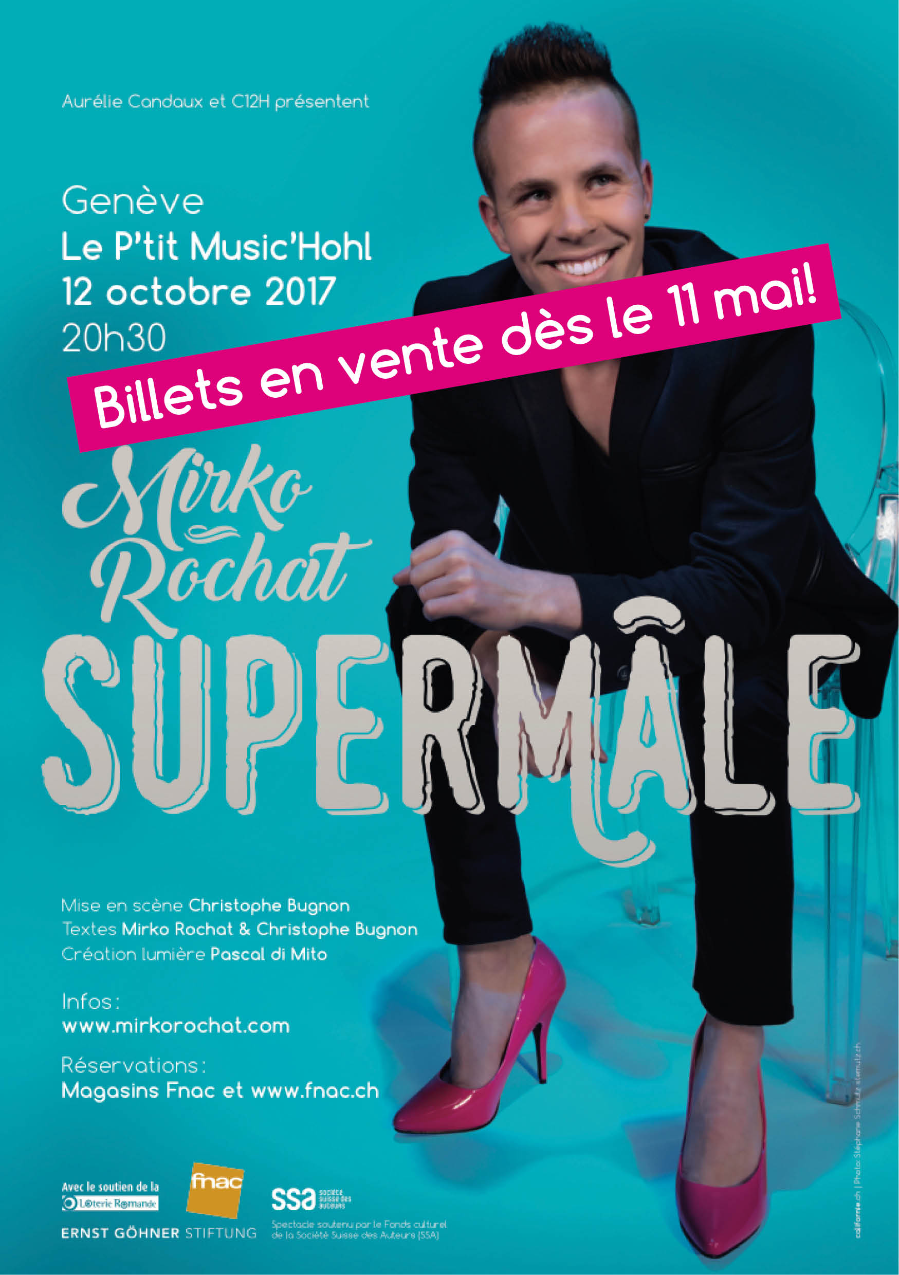 Mirko Rochat - Supermâle à Genève le 12 octobre 2017 au P'tit Music'Hohl - Billets en vente dès le 11 mai