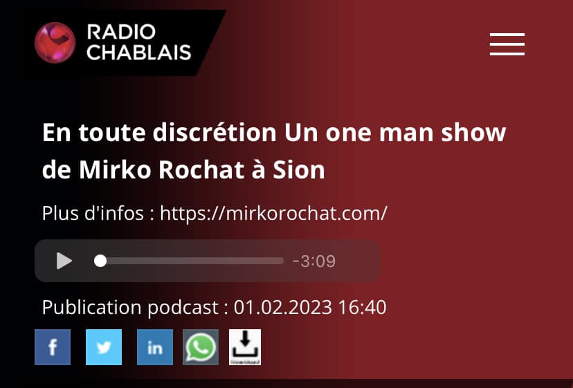 Radio Chablais 1.2.2023 - En toute discrétion